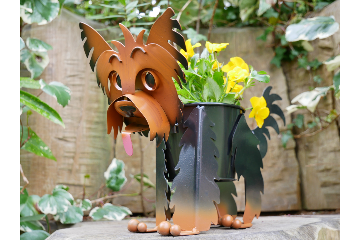 Yorkie Dog Planter