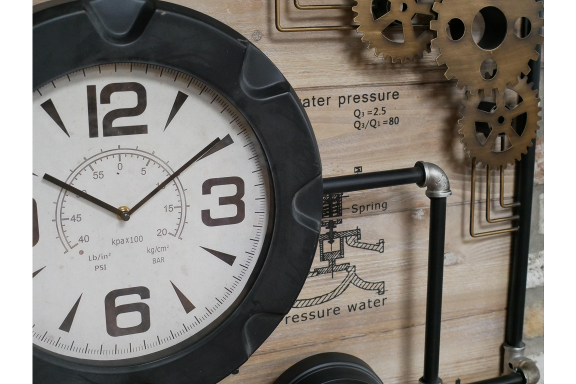Large Industrial Pipe Clock 79cm | Christmas Gifts | Soame Interiors