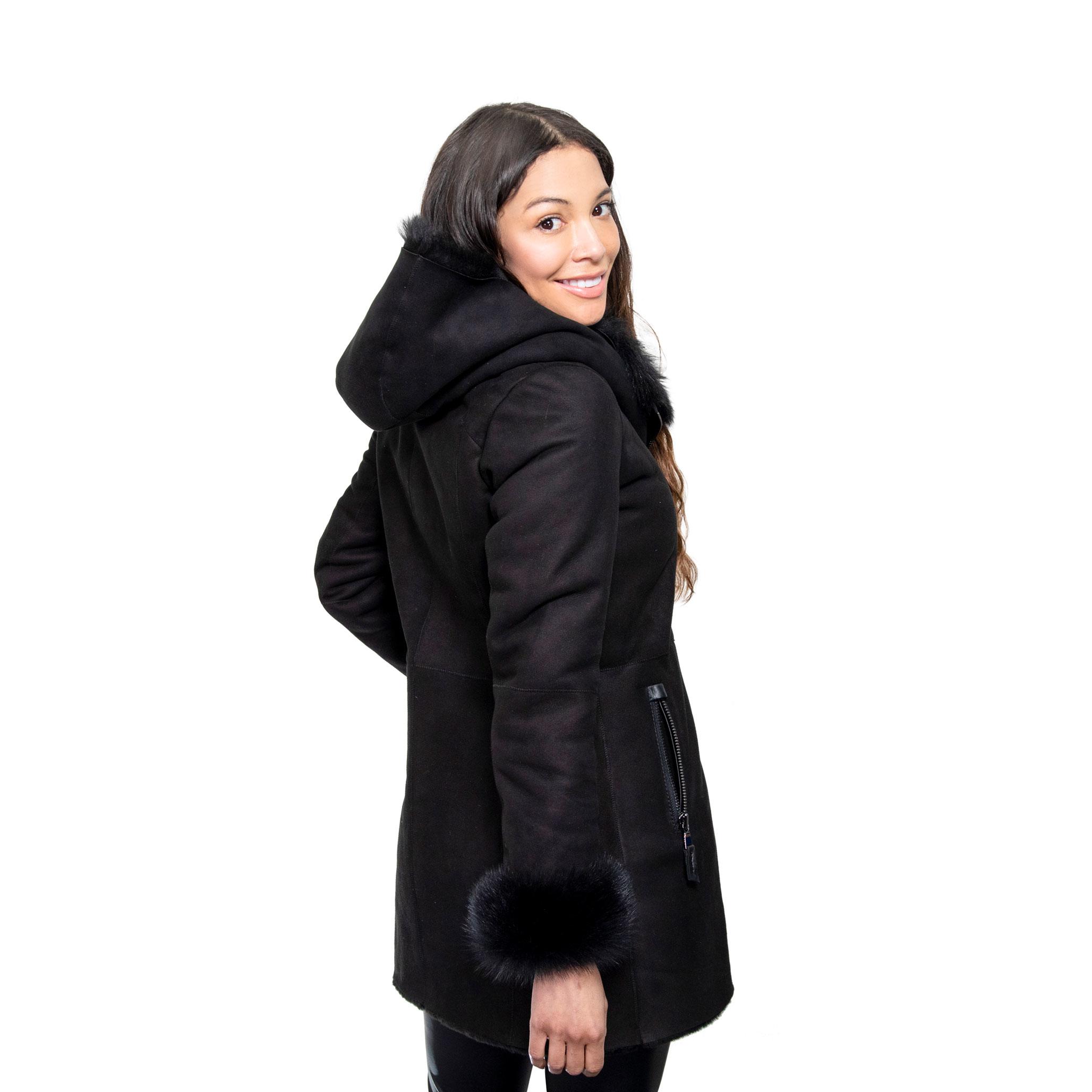 womens full toscana suede sheepskin coat buy online
