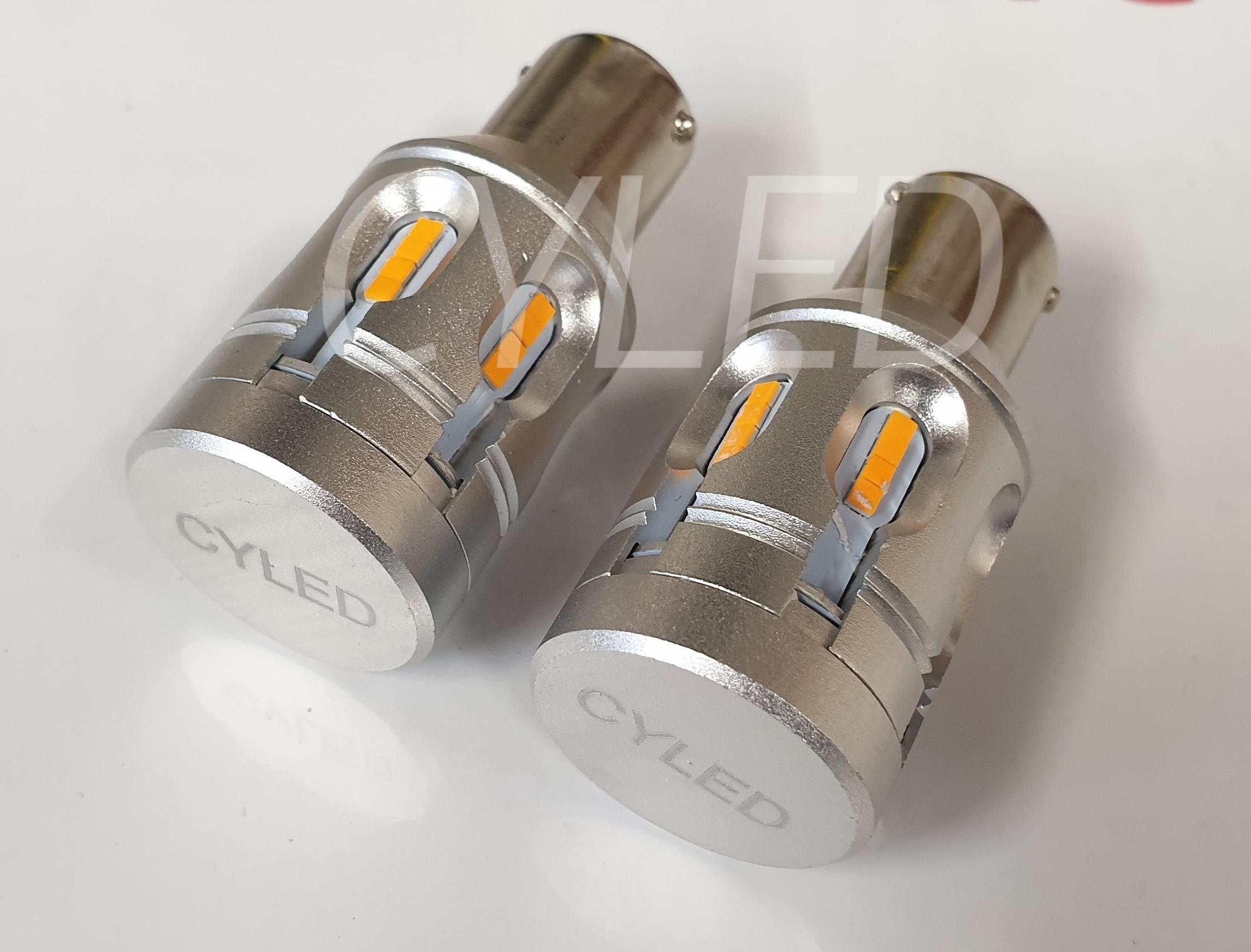 P21W Straight pin LED indicator bulbs Amber LK
