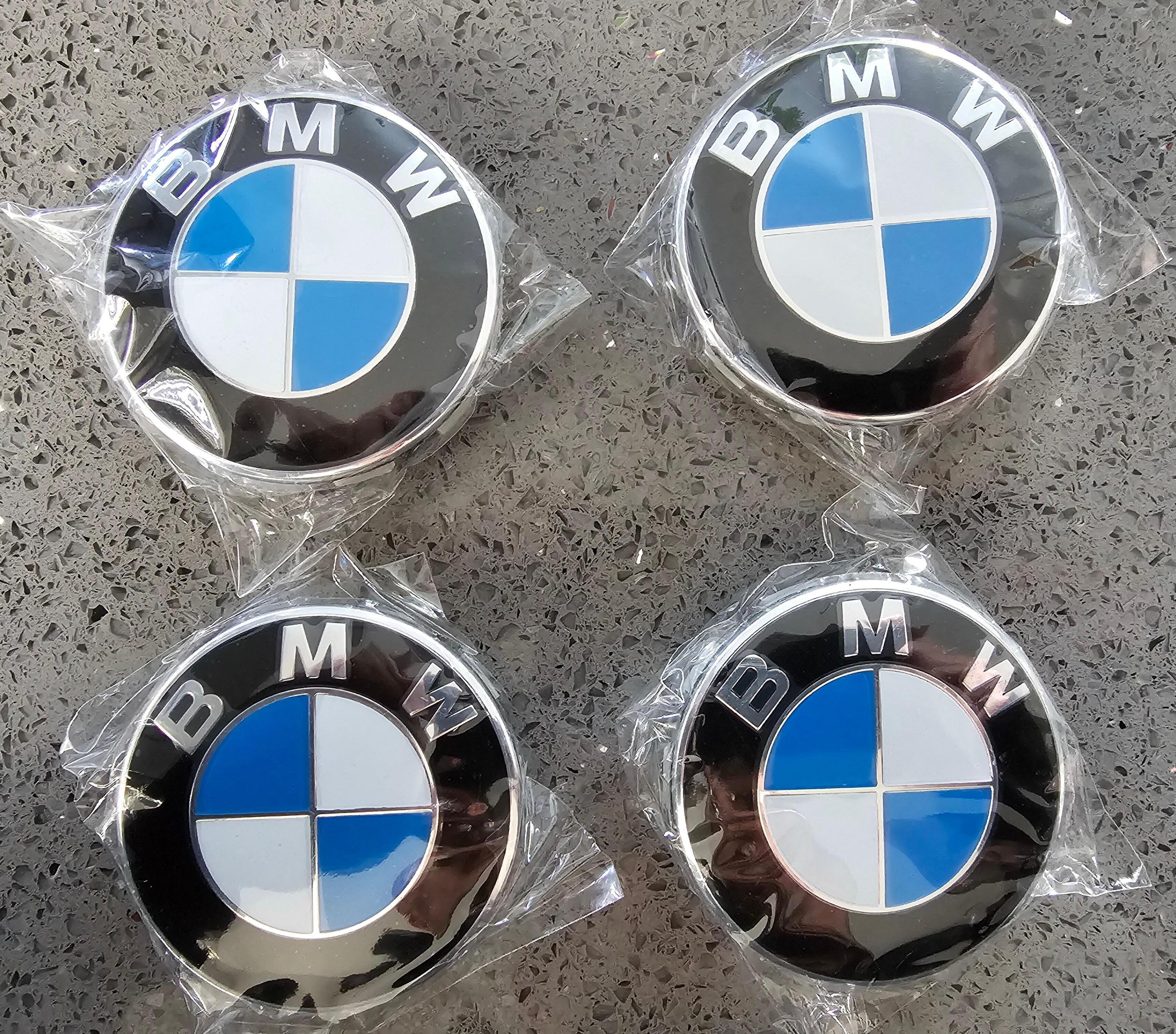 BMW 68mm Wheel centre caps x4 Blue/White