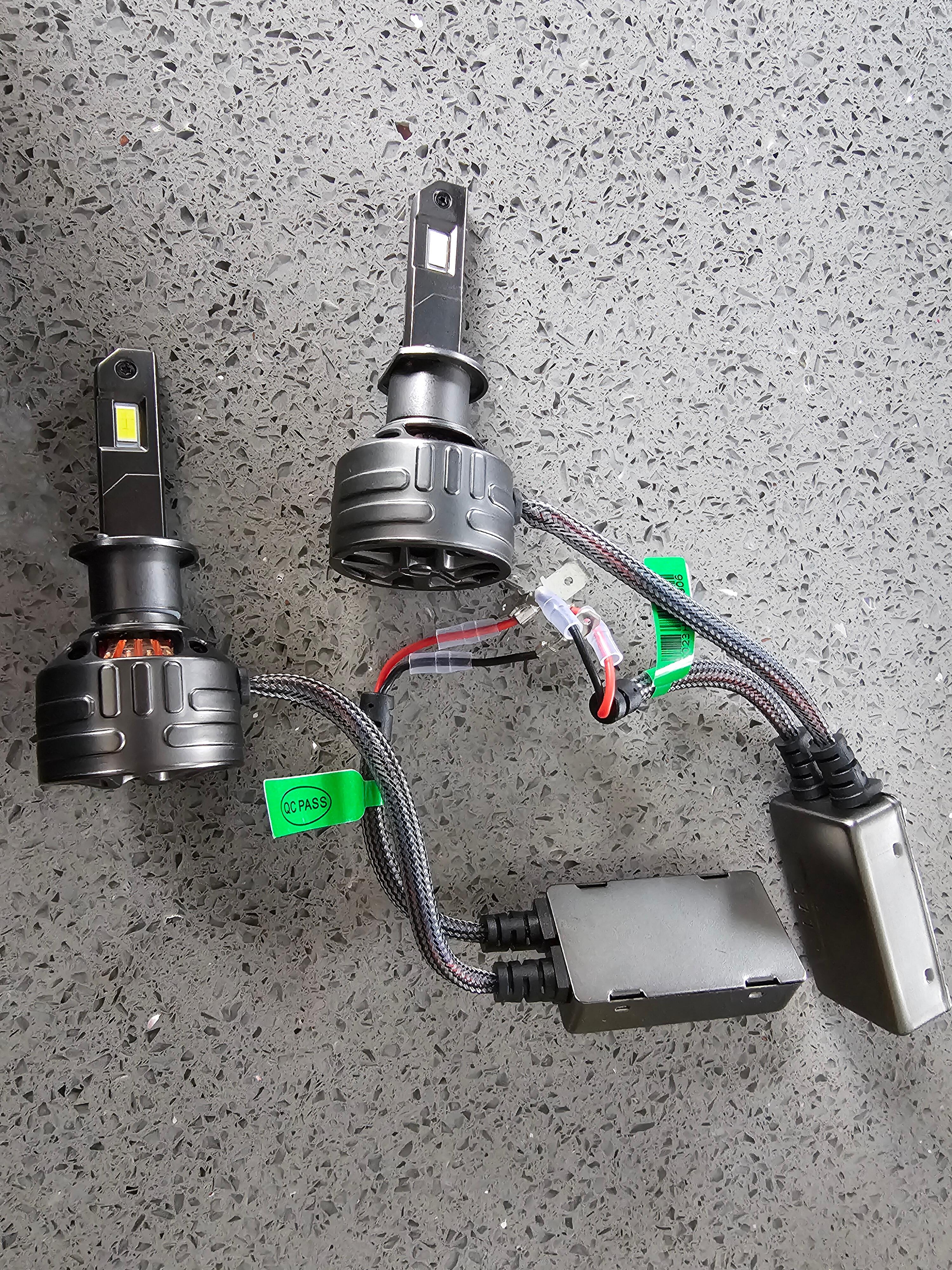 H1 LED Headlight Conversion Bulbs - 4000LM 6000K White High Beam Headlights
