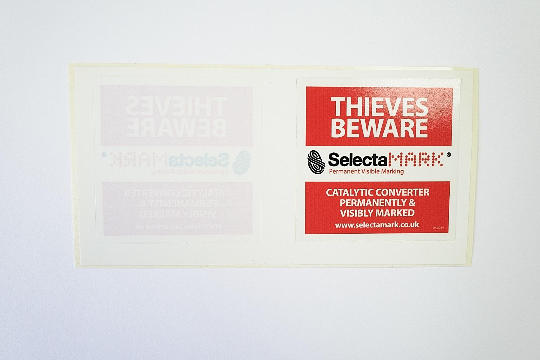 Catalytic Converter Theft Warning Stickers