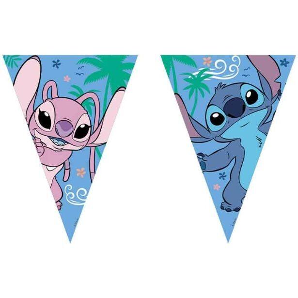 A 2.3m flag bunting banner featuring Stitch and his friend Angel