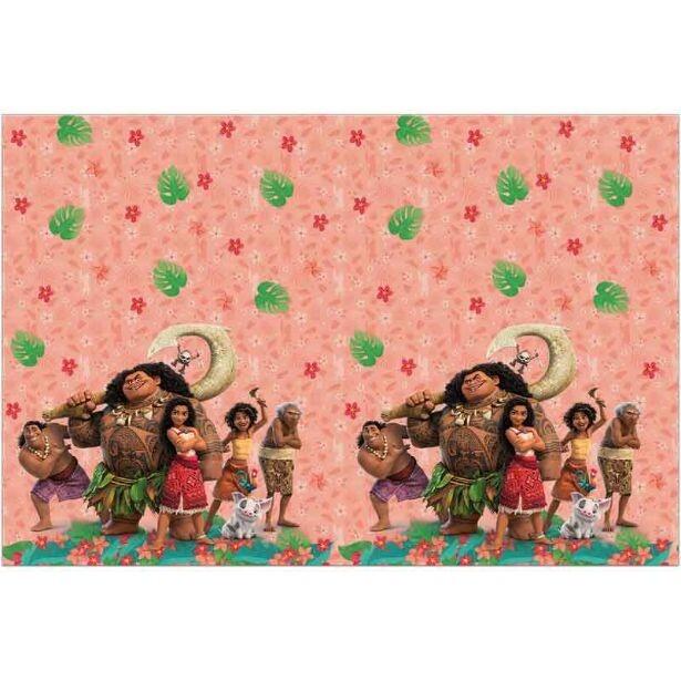 A 120cm x 180cm Moana Sailing Spirit themed plastic table cover