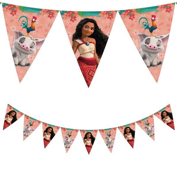 Moana Sailing Spirit paper flag bunting