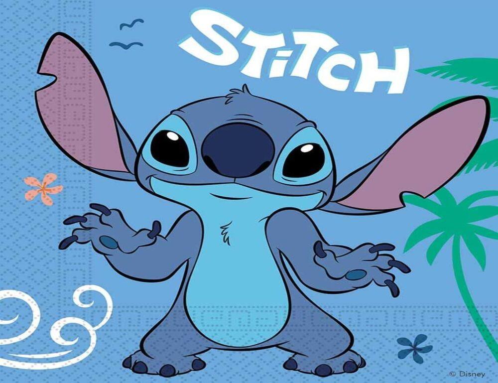 A colourful napkin featuring the one and only Stitch