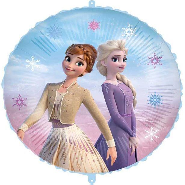 An 18 inch uninflated Disney Frozen 2 Wind Spirit round foil balloon