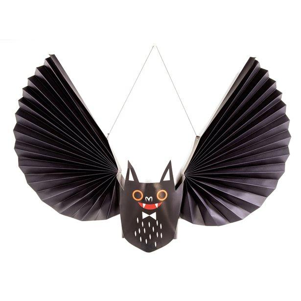 A hanging black Bat Paper Lantern