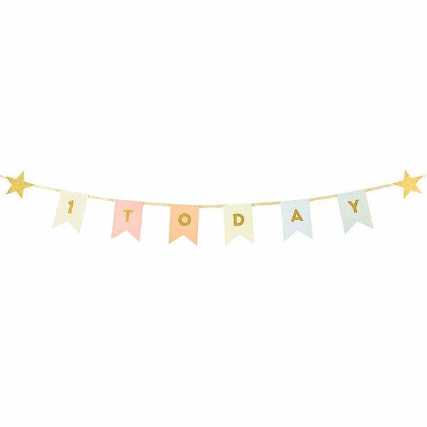 A 1.5m glitter bunting that spells 1 today
