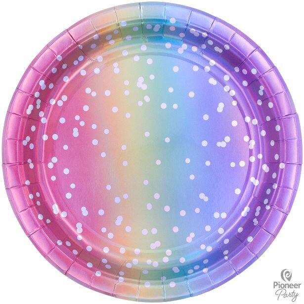 A 23cm Rainbow Ombre paper plate