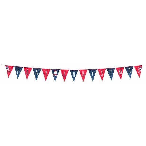 A 3.7m long Merry Christmas Bunting made of card