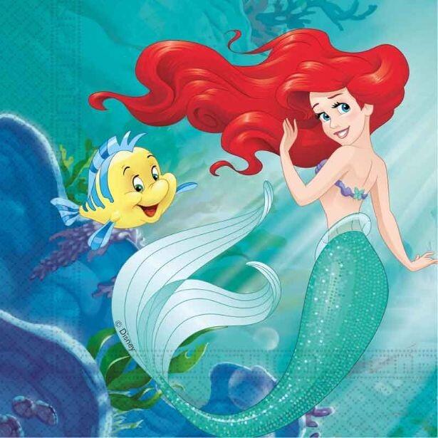 Pack of 20 paper napkins featuring Disney's The Little Mermaid - Ariel Curious
