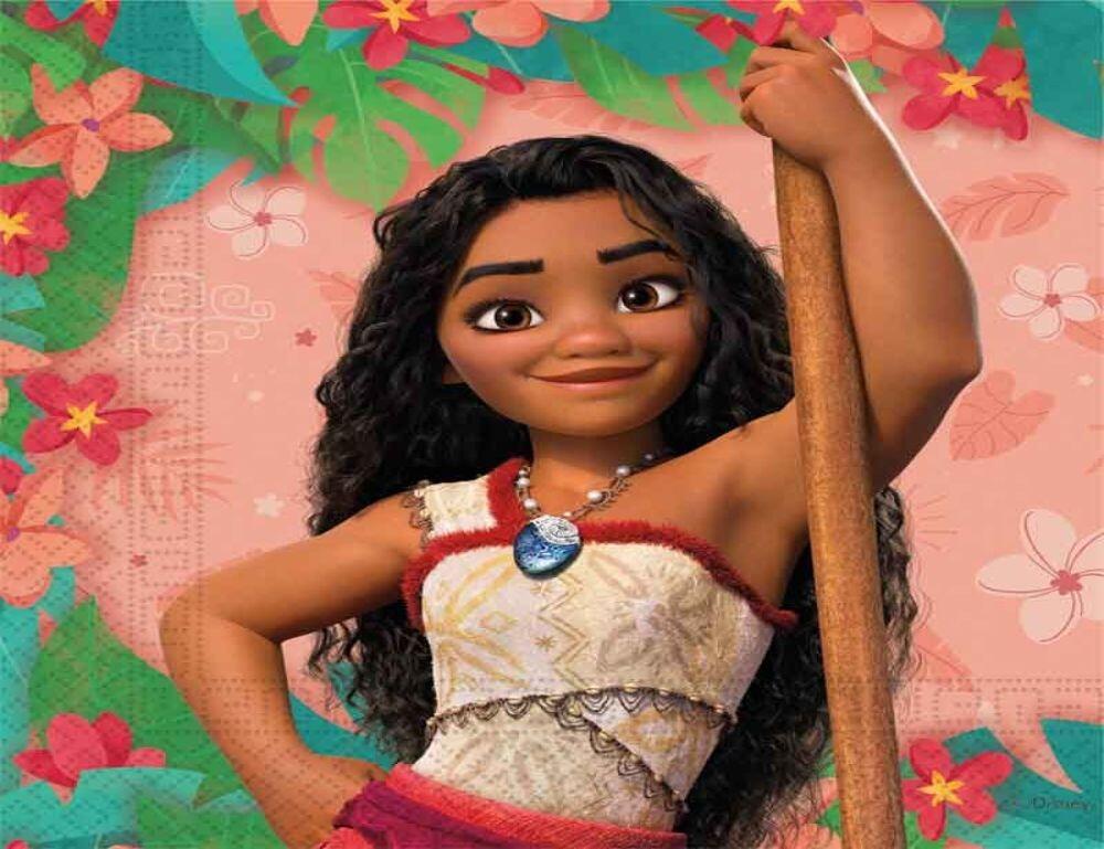 A multicoloured Moana 2 paper napkin