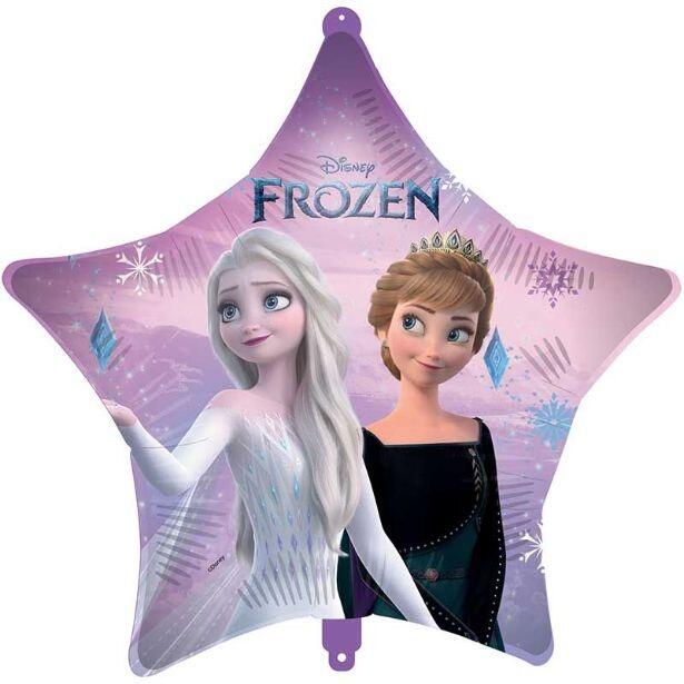 An 18 inch uninflated Disney Frozen Wind Spirit star shaped foil balloon