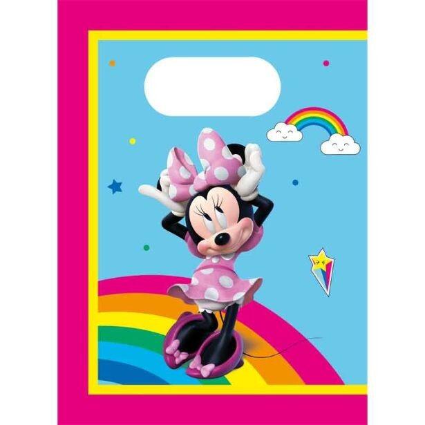 Pack of 4 Minnie Rainbow unfilled paper party bags