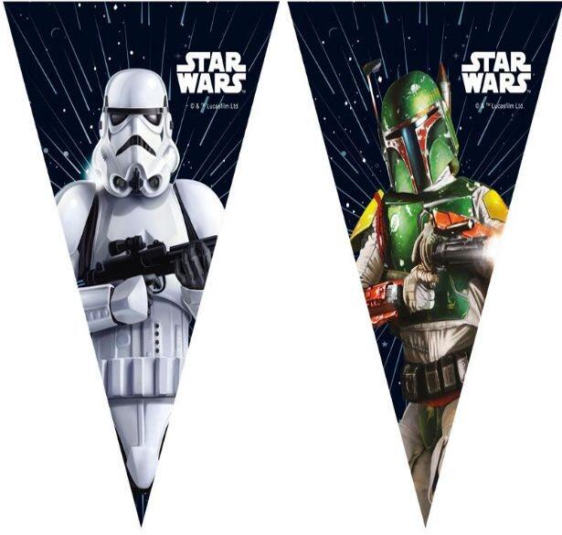 A 2.3m long Star Wars Galaxy paper flag bunting banner
