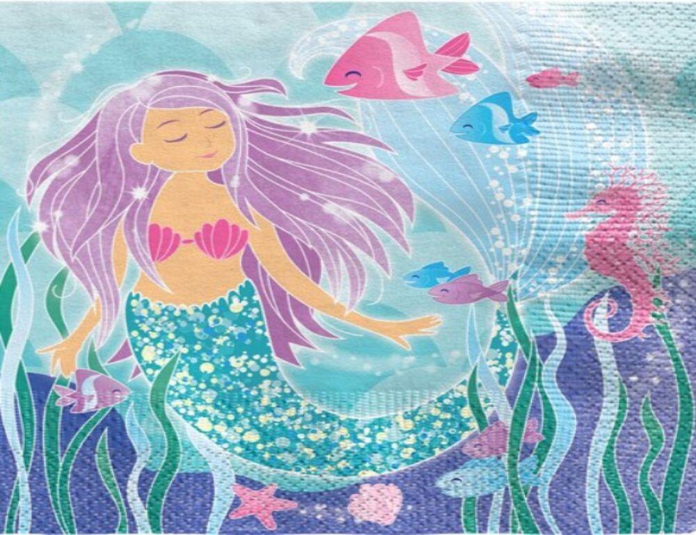 A colourful mermaid paper napkin