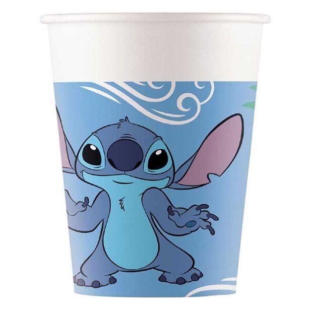 A colourful paper cup that features Stitch and his friend Angel