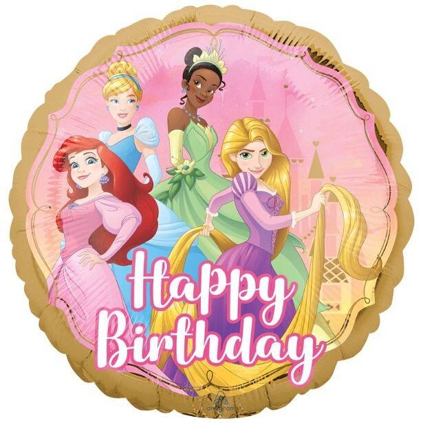 An 18 inch uninflated Disney Princess double sided foil balloon