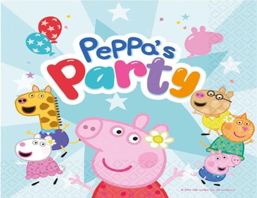 A colourful napkin featuring Peppa pig