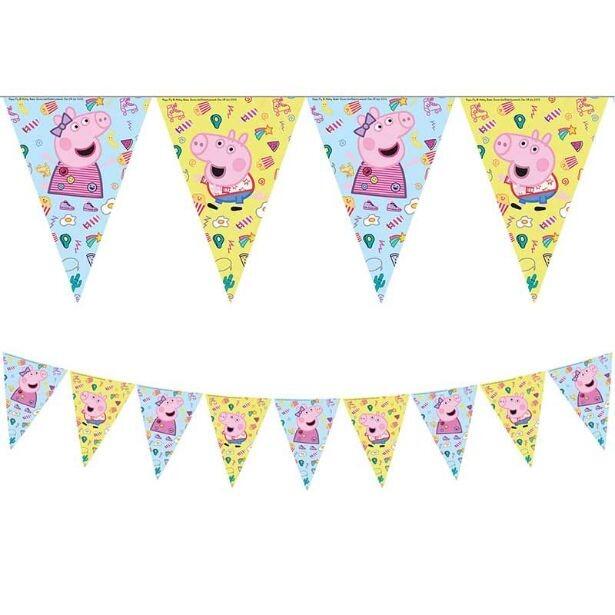 A Peppa Pig Messy Play plastic flag bunting