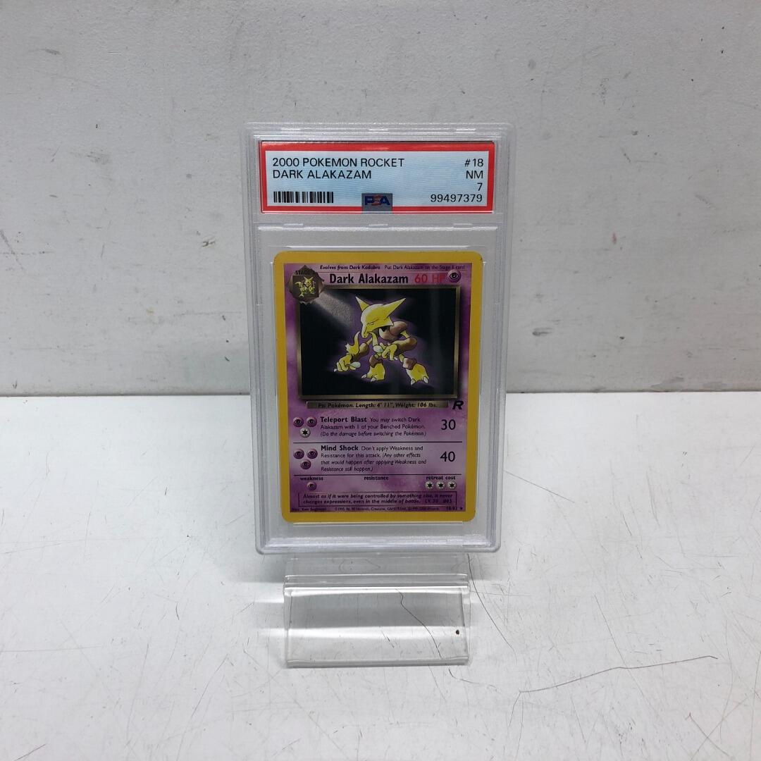 pokemon sword and shield card codes 1st Edition Team Rocket Dark Alakazam PSA 7  Bostonbreakscards