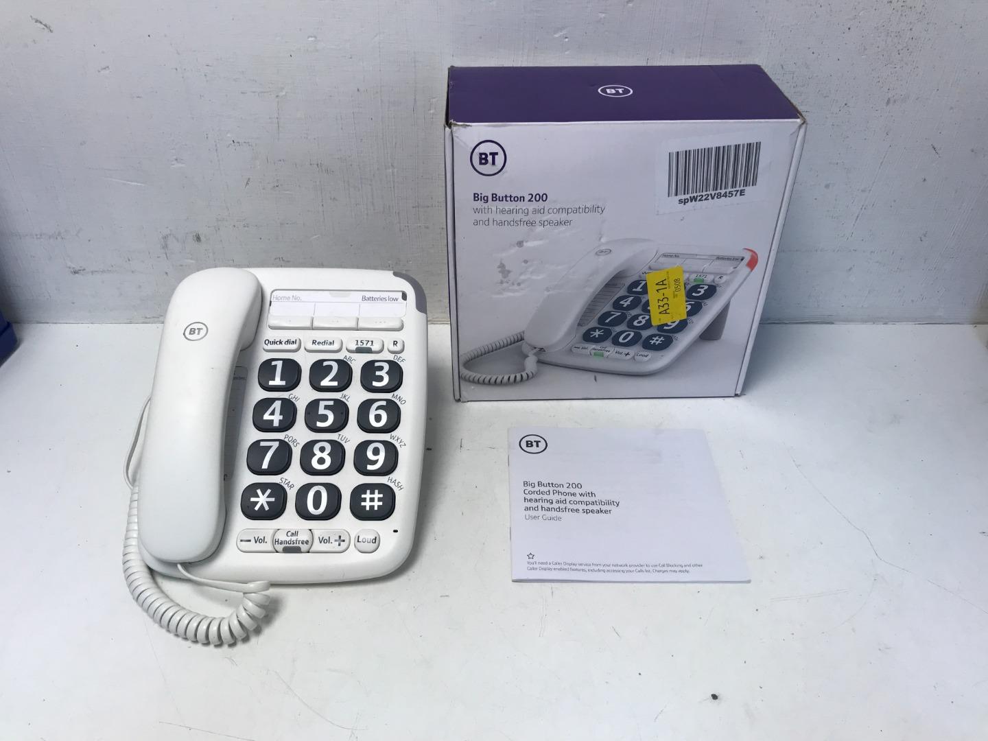 BT Big Button 200 Corded Telephone