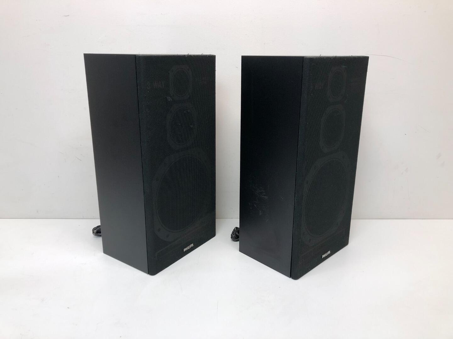 Enceintes Bibliothèque Philips MCD296 – Bois, 4 Ohms, 15/25 Watts (testées, OK)