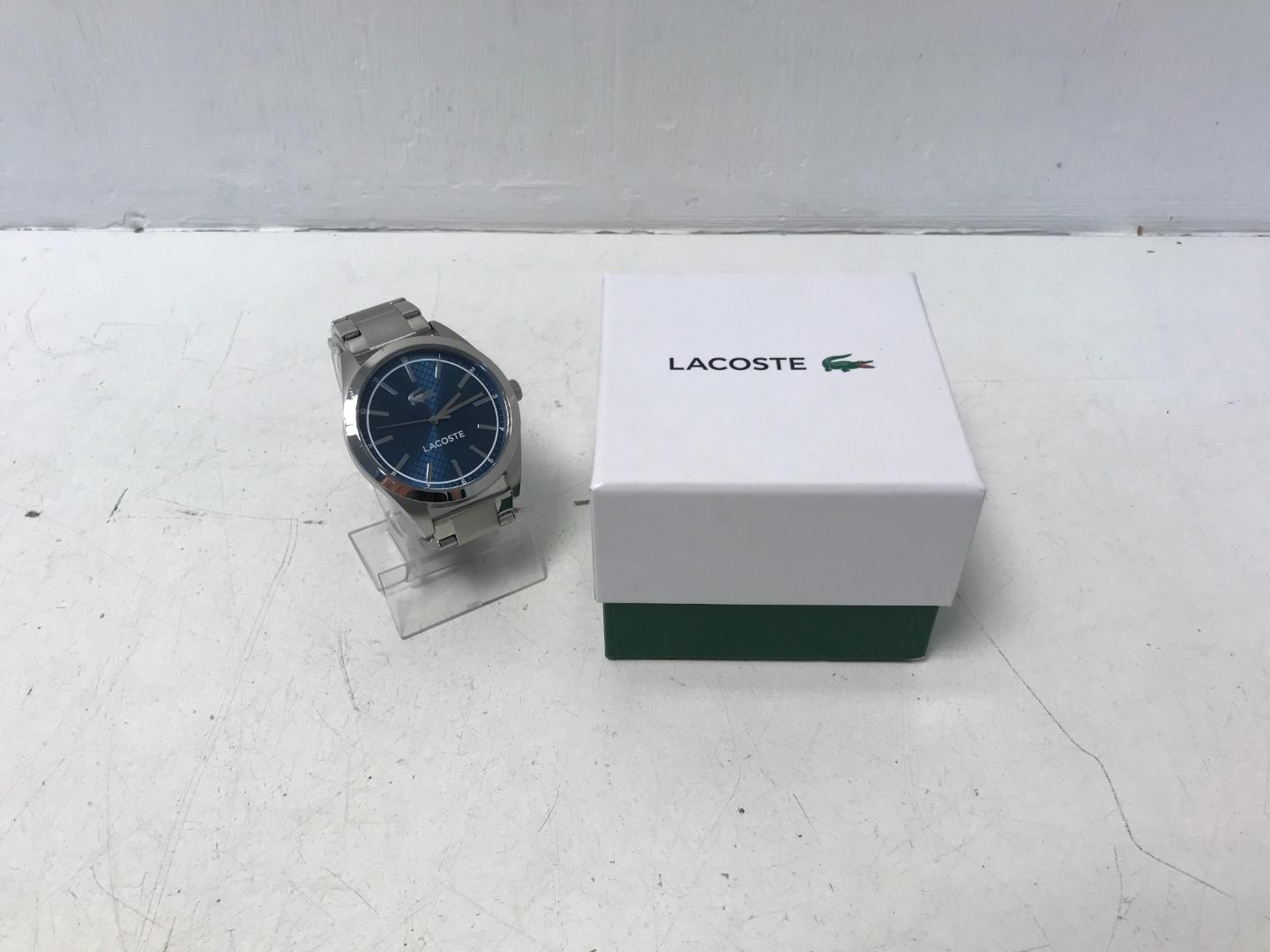 Lacoste edmonton men's silver stainless steel bracelet watch shop