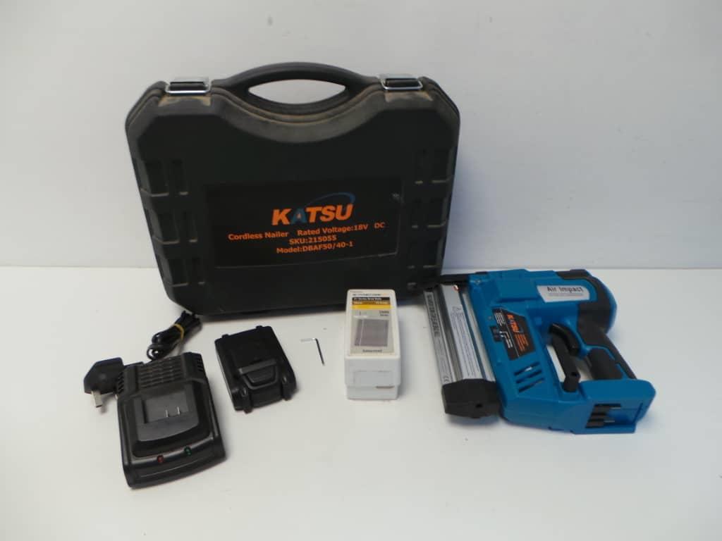 KATSU Tools 215055 18V Cordless Nailer with Battery and Charger –