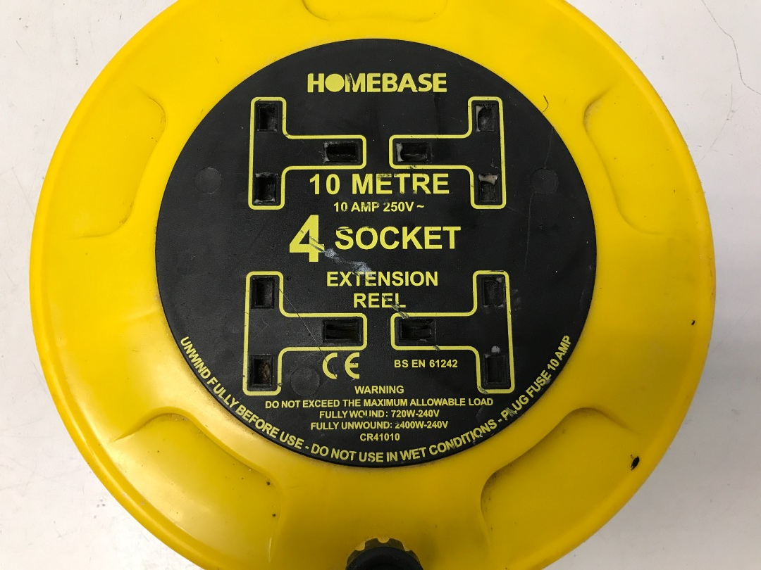 Homebase 4 Gang 10m Extension Reel