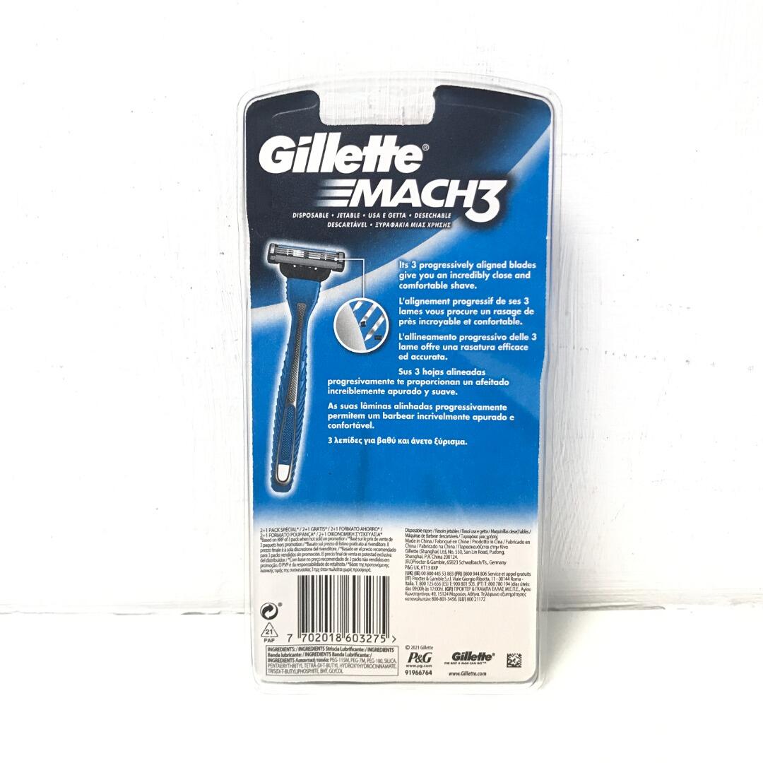 Gillette Mach 3 Disposable Razors x3