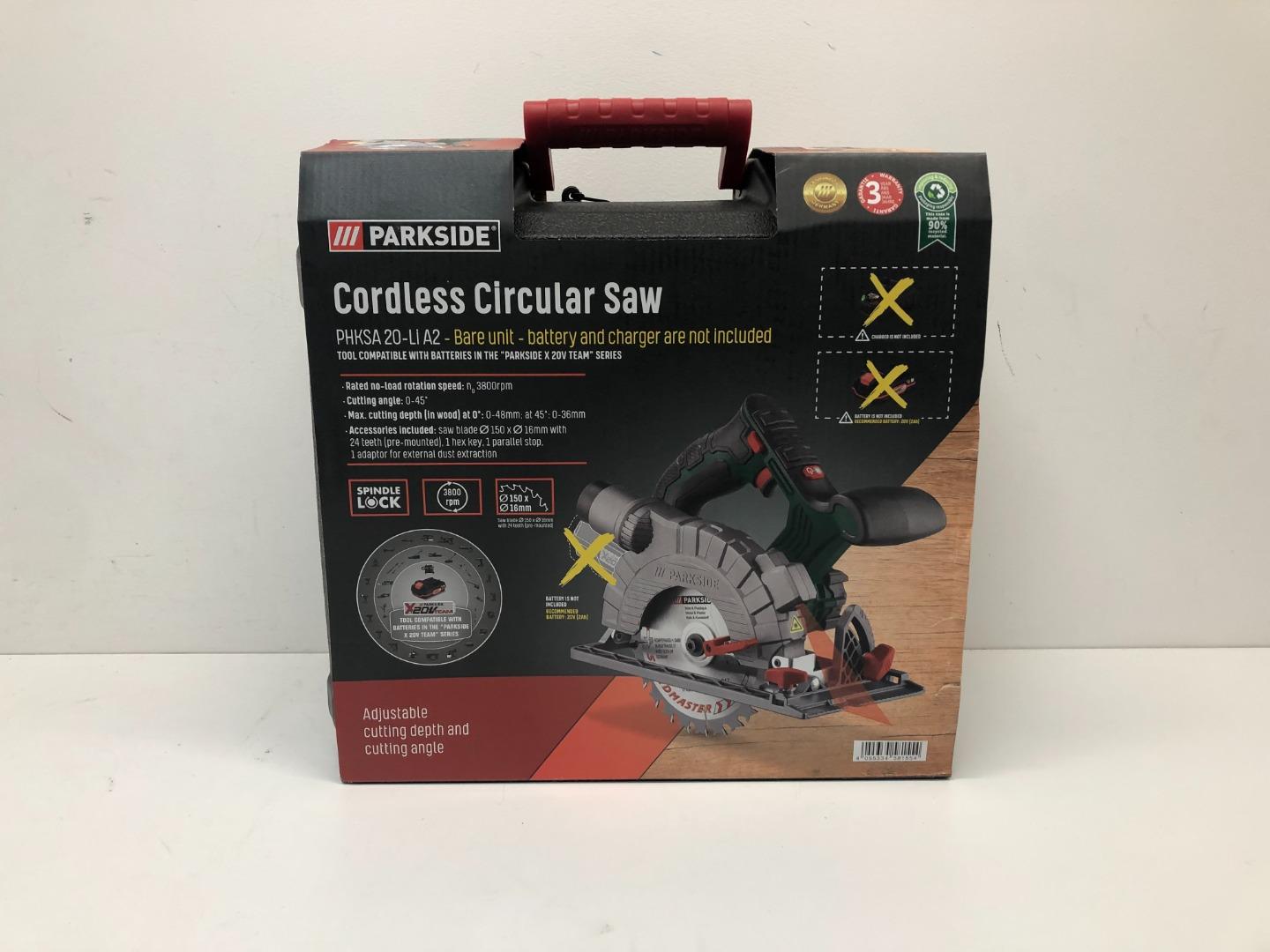 Parkside 20V Cordless Circular Saw - Unit Only