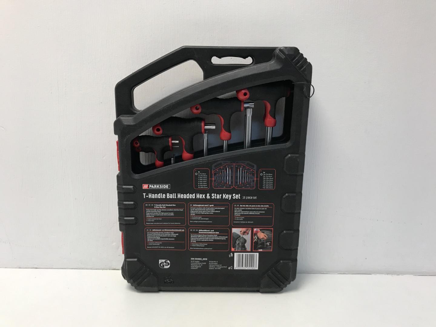 Parkside T Handle Hex and Star Key Set