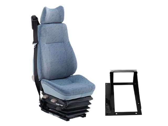 This is an image of Volvo FM Drivers Air Seat Complete With Seat Belt, Headrest & Mounting Plinth 290099 HGV Truck Part