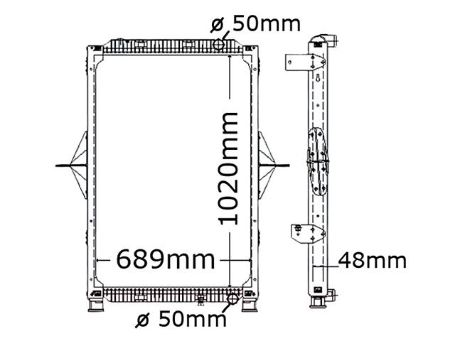 This is an image of Renault Radiator, Without Sides 5010619446 5001866280 5001873687 5001873689 7484201967 620040ALT HGV Truck Part