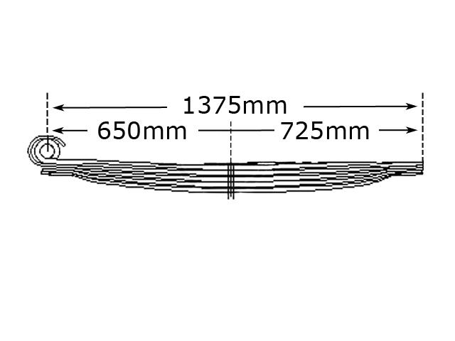 This is an image of Volvo Rear Spring 5 Leaf Slipper 3121088 207802 HGV Truck Part