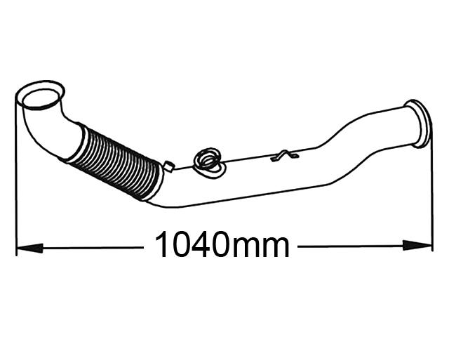 This is an image of Renault Front Pipe 21687472 7421687472 7482414015 7482469382 2168472 630049ALT HGV Truck Part