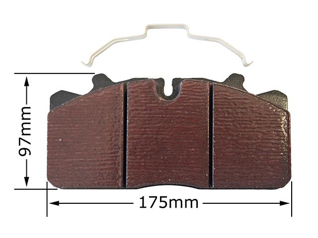 This is an image of  Brake Pad Set (Including Wear Sensors) 1436901 1534087 908136 2996430 1526235 81508206053 560041 HGV Truck Part