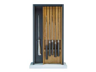 Kesseböhmer Natural Oak Knife Block Drawer Insert for 300mm width kitchen drawers