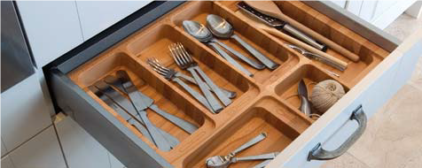 Solid Beech Cutlery Tray for 1000mm width kitchen drawers
