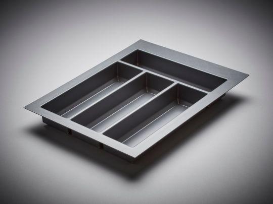 Plastic Grey Cutlery Tray for 450mm deep x 450mm wide kitchen drawers