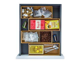 Kesseböhmer Natural Oak 4x Multipurpose inserts for 450mm width kitchen drawers