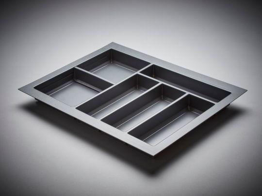Plastic Grey Cutlery Tray for 600mm wide x 450mm deep kitchen drawers