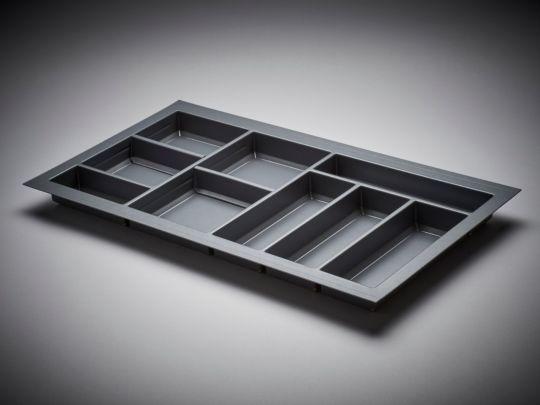 Plastic Grey Cutlery Tray for 800mm wide x 450mm deep kitchen drawers