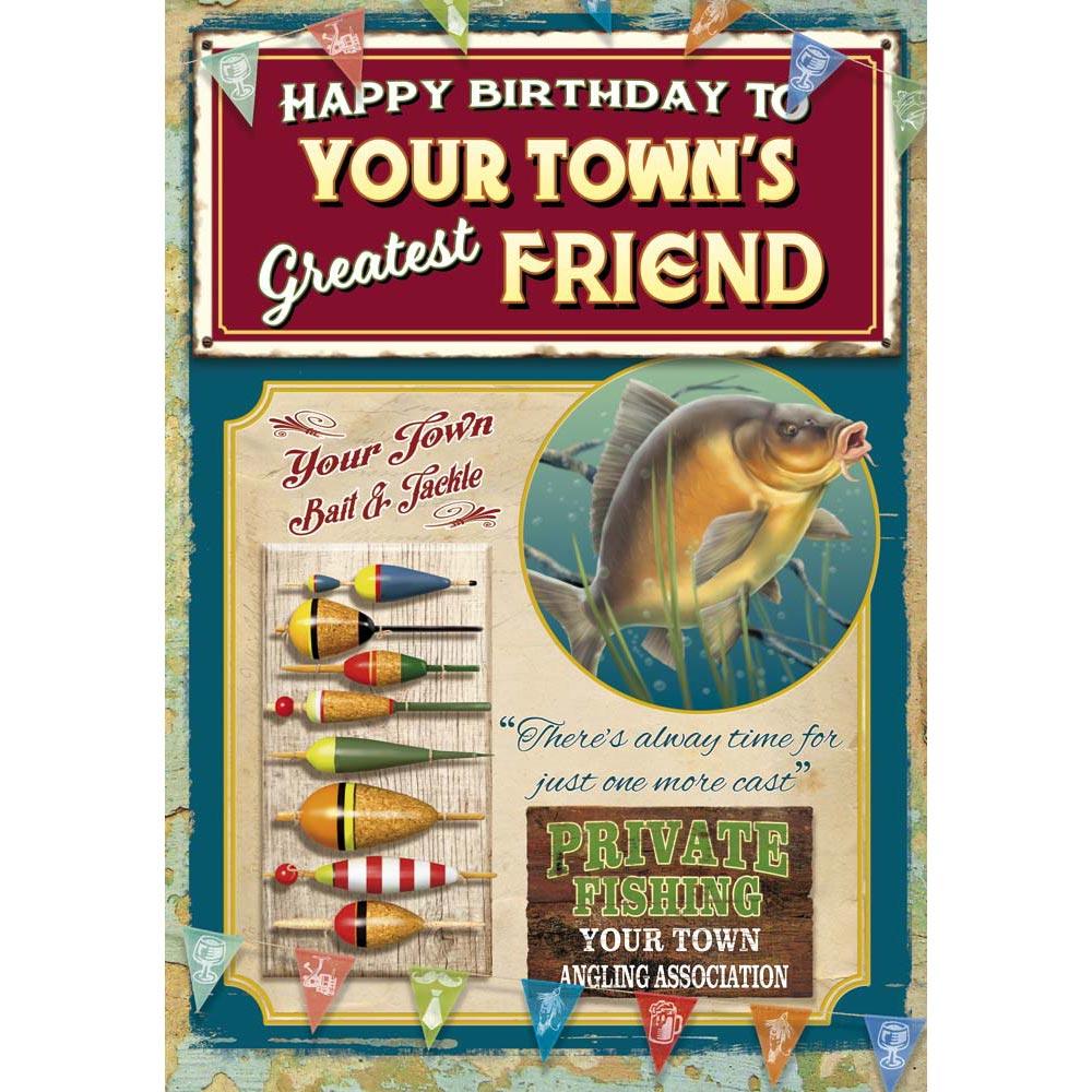 whimsical birthday card for a specfriend male with a colourful whimsical illustration