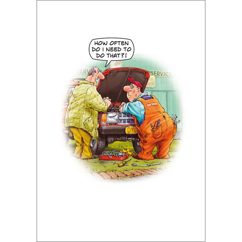 inside full colour cartoon illustration of father's day from card for a grandad