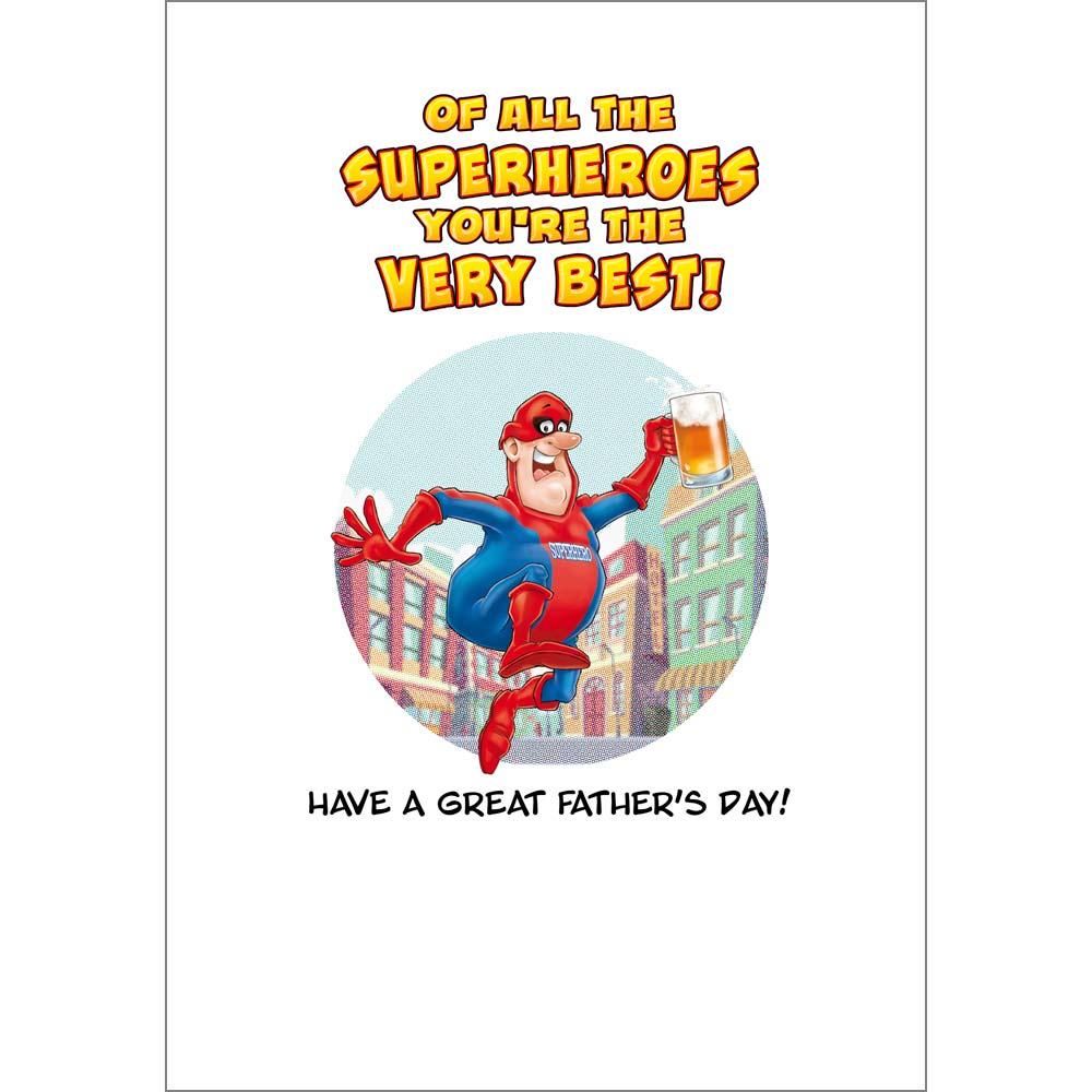 inside full colour cartoon illustration of father's day card for a dad