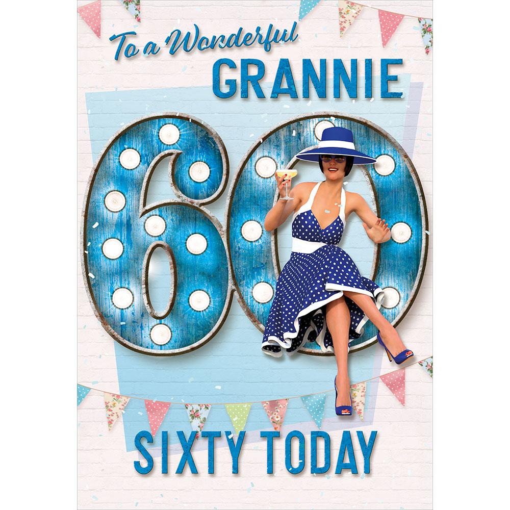 birthday card featuring classic, vintage illustration for a grannie from the studio classic range